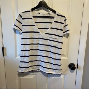 Madewell Striped V Neck T-shirt